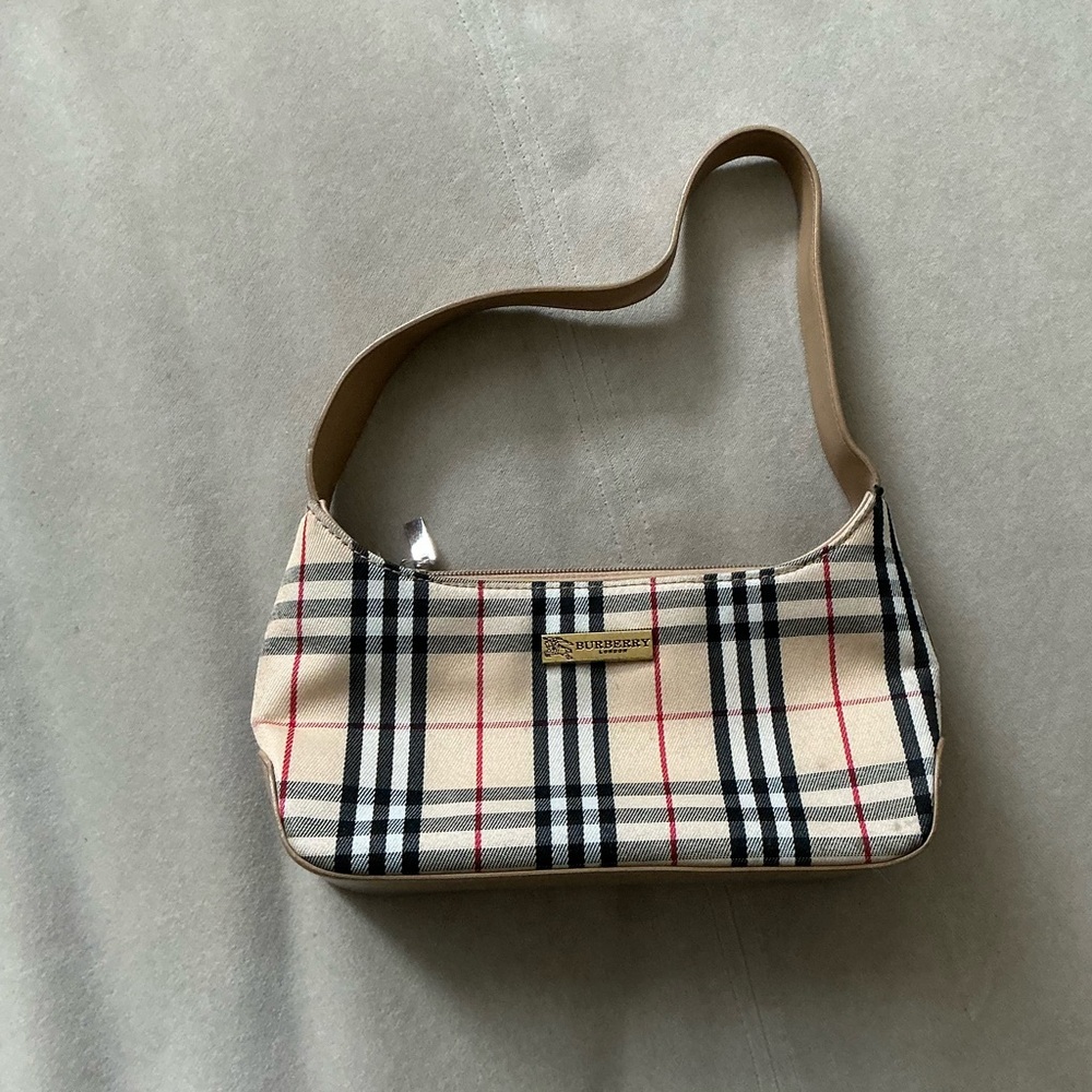 American Vintage Plaid Shoulder Bag - Beige and Black
